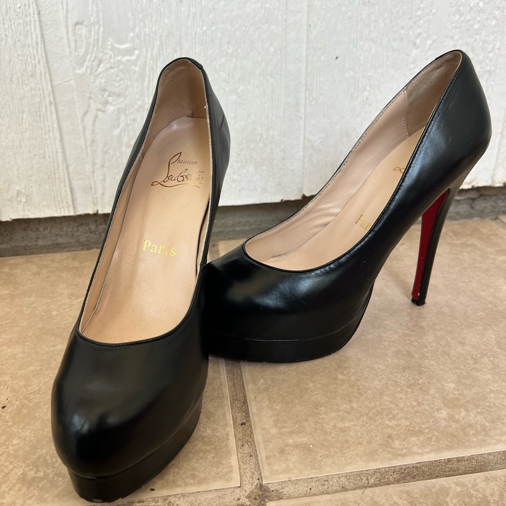 Christian Louboutin Black Leather Pumps 130mm Size 38